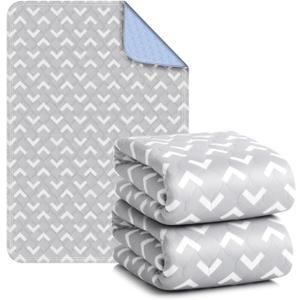 Non-Slip Bed Pads for Incontinence Washable (36" x 72"|2 Pack), Waterproof Bed Pads, Bed Wetting Pads for Bed, Sofa, Floor, Resuable Underpads for Adults, Seniors, Pet (Gray)