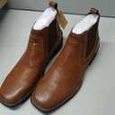 Jousen Mens Chelsea Boots Casual Slip On Boots for Men size 12 (Brown)