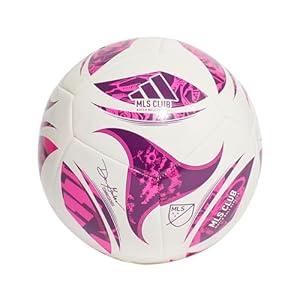 adidas Unisex-Adult MLS Club Soccer Ball, White/ Purple Burst/ Glory Purple, 5