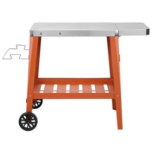 Feasto Grill Table with 31" x 19" Stainless Steel Top, Rolling Pizza Oven Stand with Foldable Extension Table, Outdoor Bar Cart for Compact Pizza Ovens & Griddles, Patio BBQ & Deck Parties