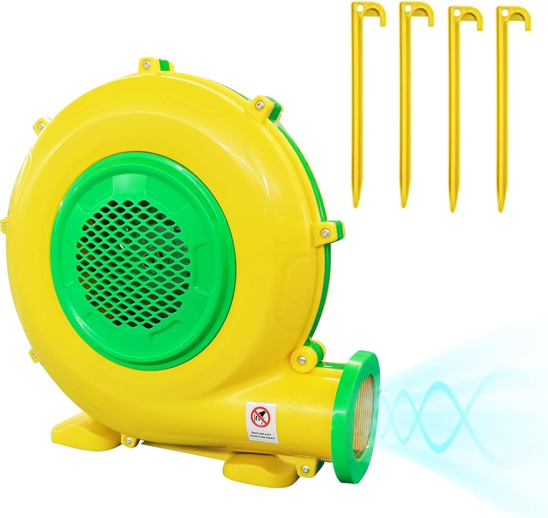 Air Blower, 950W 1.25HP Bounce House Blower, Portable Pump Fan Perfect for Inflatable Bouncy Castle, Jumper, Water Slide, Leaf Blower Corded(950 Watt 1.25HP)