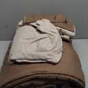 Monbix King Size Comforter Set, Brown King Bedding Set Reversible, King Comforter Set 7 Pieces, Cationic Dyeing Bed in a Bag with Comforter, Sheets, Pillowcases & Shams