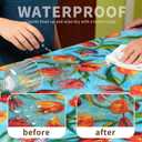 Rectangle Waterproof Tablecloth Linen Textured Table Cloth,Stain and Wrinkle Resistant Washable Fabric Table Cover for Dining, Party, Camping and Outdoor, 52 x 70 Inch, Tulip