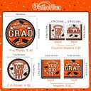 Graduation Party Supplies Dinnerware Set orange Disposable dinner paper plates dessert paper plates and Napkins for Congrats Grad Party Decorations, Serve 50