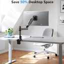 HUANUO Single Monitor Arm, Adjustable Desk Mount for 13-34 inch Screens, Holds 19.8lb, 22.44 inch Max Height, Full Motion Swivel Monitor Stand with VESA 75x75mm and 100x100mm Compatibility (Black)