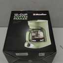 MELLERHOME 12-Cup Drip Green Coffee Maker, Borosilicate Carafe, Auto-Off, Reusable Filter, Anti-Drip, Keep-Warm Function, Clear Water Level Window, Green Kitchen Accessories & Dcor