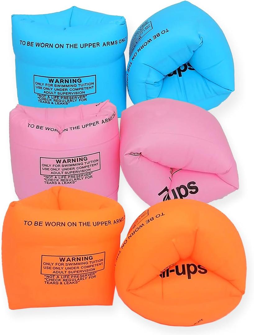 Arm Floaties for Kids and Adults, Pool Floats for Toddlers, Inflatable Water Wings for Beginner Swimmer, Blow up Swimming Arm Swimmies for Children and Adults 30-150LBS(3 Pack)