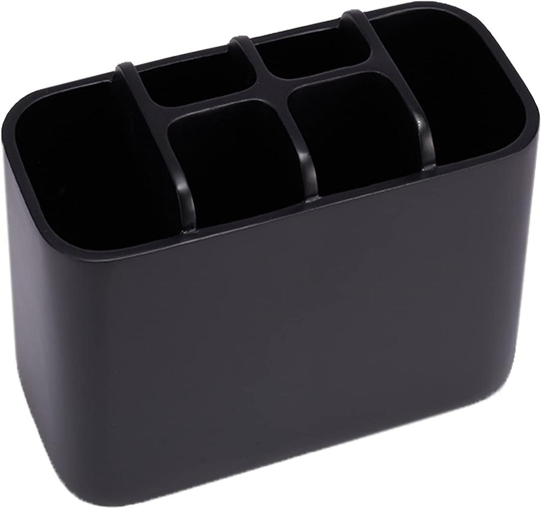 Toothbrush Holder Bathroom Toothbrush Toothpaste Organizer Tooth Brush Holder Makeup Brushes Holder Resin (Black) (1 Pack)