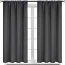 BGment Dark Grey Blackout Curtains for Bedroom 45 Inches Length - Short Thermal Insulated Drapes with Rod Pocket Privacy Room Darkening for Kitchen Bathroom Window, 42 x 45 Inch, 2 Panels