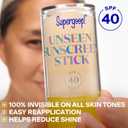 Supergoop! Unseen Sunscreen Stick - SPF 40 - Clear & Invisible Sun Protection - Broad Spectrum Face Sunscreen - Glides Over Makeup - Natural Finish - For All Skin Types - 0.7 fl oz