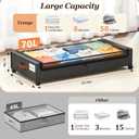 Yecaye 70L Under Bed Storage with Wheels, 2Pack Larger Capacity Under Bed Storage Containers, Underbed Shoe Storage Organizer, Rolling Under Bed Metal Drawers for Clothes, Blankets (35.5 x 17 x 6.7in)