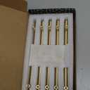 QOGRISUN 5-Pack Solid Brass Cabinet Pulls, Gold Euro Stvle T-Bar Handles, 6-1/4 Inch Hole Center for Kitchen Drawers, Cupboard, Dresser, Bathroom Vanity, Brushed Brass Finish