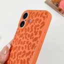OOK Magnetic for iPhone 17 Case, Silicone Orange Leopard Cute Pattern, Compatible with MagSafe Cheetah Print Camera Protection Shockproof Slim Phone Case for 6.3inch, Orange