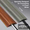 Floor Cord Cover 4FT, Walnut Wood Cord Hider Floor, Soft PVC Cord Protector Floor, Hide Extension Floor Wire Covers for Cords, Organizer Wires Floor Cable Cover, Cable Cavity: 0.47" (W) x 0.24" (H)