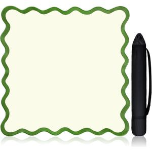 Scalloped Mahjong Mat Set 31.5" x 31.5" Cute Aesthetic Anti Slip Noise Reduction Games Table Cover Mahjong Accessories Gifts Domino & Tile Game Table Mat(Green)