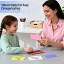 2 x 200 Count 3 x 5 Inch Colored Index Cards with Binder Rings, Lined & Blank Study Cards, Thick Cardstock Flash Cards for Students & Teachers, Color-Coded Notecards for School, Home, Work