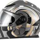 Spark Adult Flip-Up Motorcycle Helmets - DOT Certified Full Face Helmet with Dual Visor & Quick-Release Buckle, Lightweight ABS for Commuting and Touring Size Large