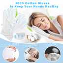12 Pairs Moisturizing White Cotton Gloves for Dry Hands Eczema Gloves for Men and Women, Stretchable Reusable Cloth Gloves for Coin Jewelry Silver Inspection 12 Pairs (White, S)