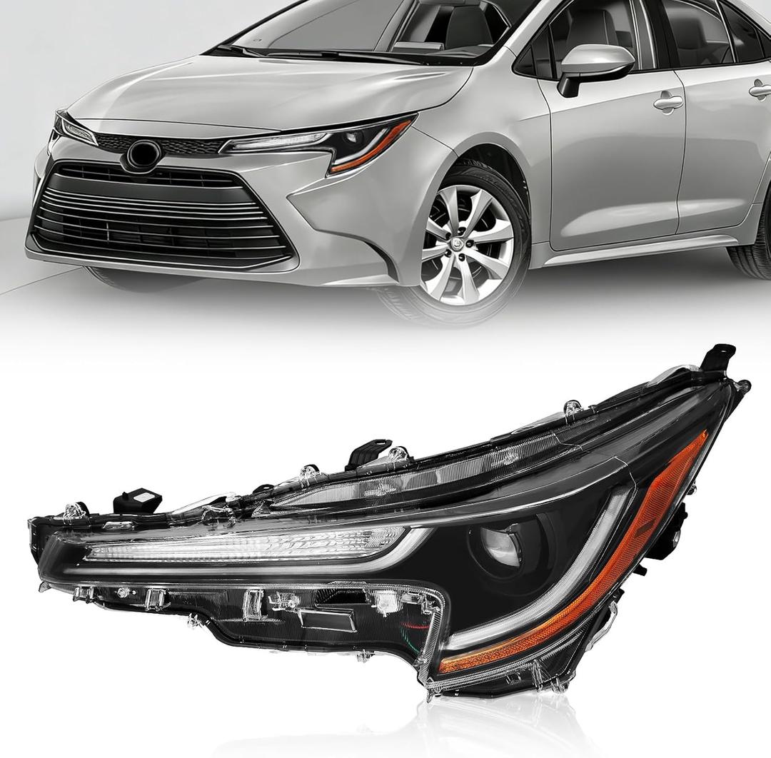 JFN Headlight Compatible with 2023-2024 Corolla LE 81150-02Q70 (Driver Side (Left))