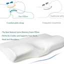 EPABO Contour Memory Foam Pillow Orthopedic Sleeping Pillows, Ergonomic Cervical Pillow for Neck Pain - for Side Sleepers, Back and Stomach Sleepers, Free Pillowcase Included (Firm & Queen)