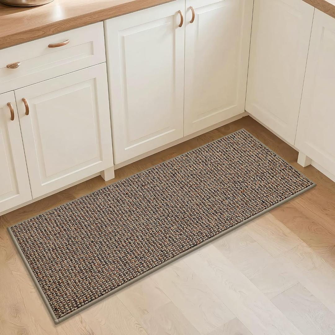BEQHAUSE Kitchen Runner Rugs 20"x48", Non-Slip Kitchen Mats for Floor, Super Absorbent and Stain Resistant Kitchen Rug, Machine Washable Rugs for Kitchen, Hallway, Laundry & Sink, Taupe