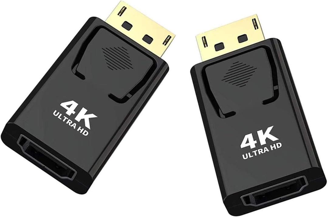 BERLAT Displayport to HDMI ConverterDP to HDMI Adapter [2-Pack],3840x2160p Male to Female Converter Compatible with Computer,Desktop,Labtop,PC,Monitor,HDTV - Gold Plated