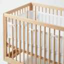 100% Organic Cotton Mesh Crib Liner Breathable 2-Piece Set for Full-Size Cribs (52 x 28) GOTS Certified, Soft & Hypoallergenic White