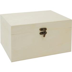 Juvale 1 Pack Unfinished Wood Box for Crafts with Hinged Lids Paintable Craft & Storage Box to Paint - Versatile Pine for Decoupage & DIY Decoration