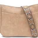 Vegan Leather Crossbody Bags for Women, Medium Cross Body Purse with Wide Adjustable Strap LightWeight (Khaki)