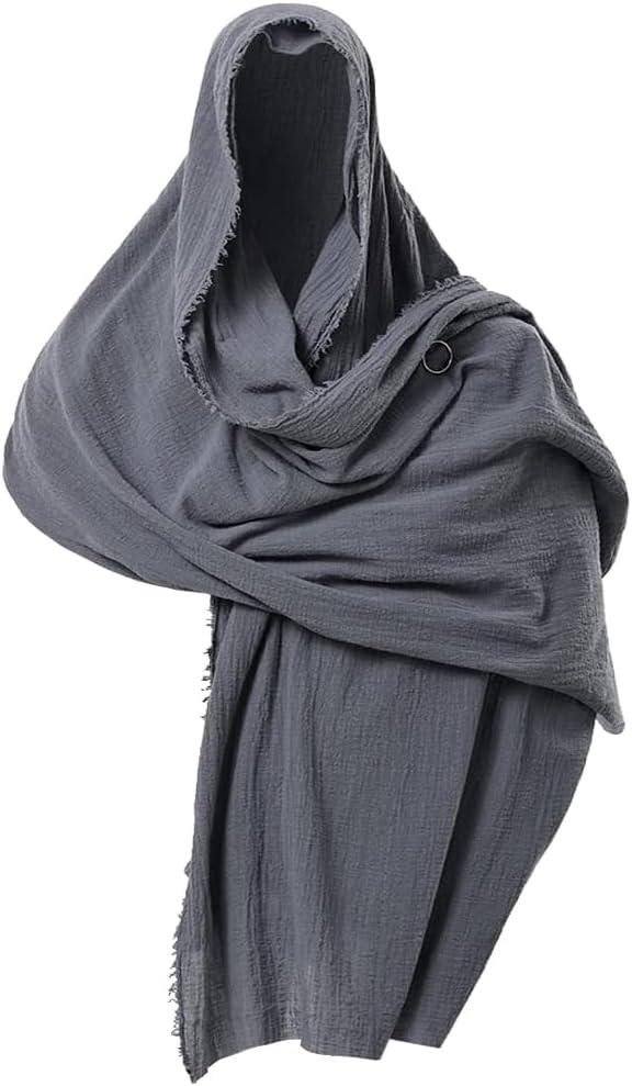 GRACEART Post Apocalyptic Shawl Scarf Shaman Cowl Medieval Costume Sash (05-urban Dark Grey)