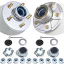 OZISENS 2 Sets 3500 lbs Pre-Iubricated Galvanized Trailer Hub Kits 5 Bolt 4.5 for 1-1/16'' to 1-3/8'' #84 Tapered Spindle,Trailer Hub Kit with Pre-Assembled L44649 & L68149 Bearings and Grease Seal