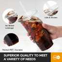 Turbo Bee 100 Sets 32 OZ Clear Plastic Cups with Lids and Straws, Disposable To Go Iced coffee cups with lids for Cold Drinks, Smoothie, and Slushie