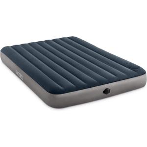 Intex 64783E Dura-Beam Standard Single-High Air Mattress: Fiber-Tech Queen Size 2-Step Pump 10in Bed Height 600lb Weight Capacity