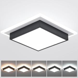 EIDISUNY Modern LED Ceiling Light, 13 Inches Square Ceiling Light, 5CCT Flush Mount Ceiling Light, Hallway Ceiling Lighting Fixtures for Living Room Bedroom Bathroom Kitchen
