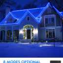 Brightown Solar String Lights Outdoor, 39FT 100 LED Rope Lights Solar Powered with 8 Lighting Modes, Waterproof Solar Patio Lights, Solar String Lights for Outside Tree Yard Halloween Decoration, Blue
