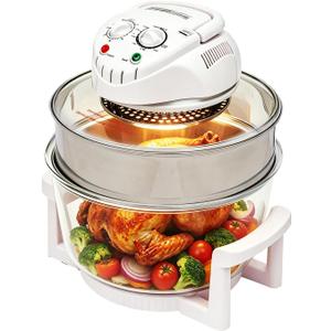 20L Glass Air Fryer Oven, Infrared Convection Halogen Countertop Cooker, Healthy Cooking Large Capacity Air Fryer for French Fries, Chicken & Chips