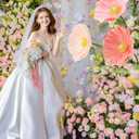 LuoluoHouse Giant Flowers for Decoration Wedding Reception Essential Decoration 5.58Ft Tall Artificial Silk Flower Party Banquet Background Decor Home Decor(Champagne|Pink|Blush Paper)