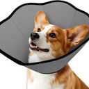 MIDOG Dog Cone Collar After Surgery, Soft Dog Cone Alternative to Stop Licking,Adjustable Elizabethan Recovery Cones for Small to Large Sized Dogs (Gray, S)
