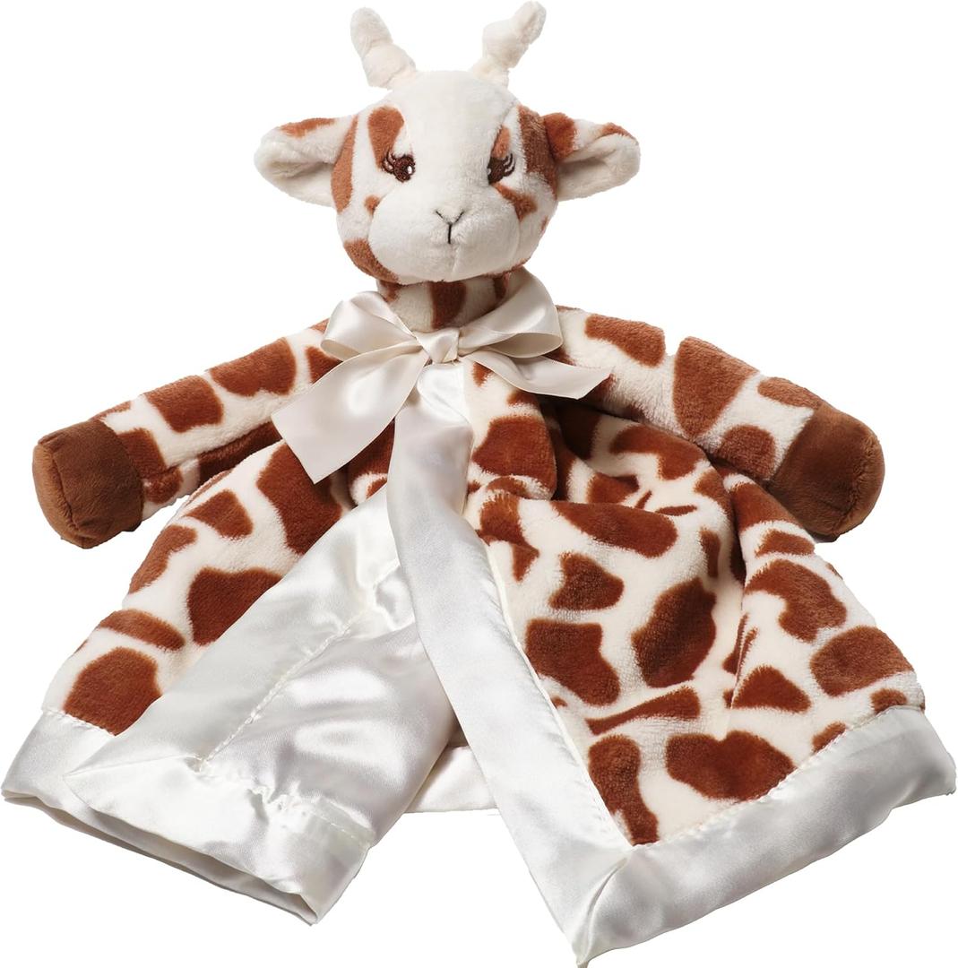 Bearington Baby Patches Snuggler - 15 Inch Giraffe Plush Stuffed Animal Security Blanket Lovey for Babies - Security Patch Plush Blanket