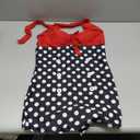 Ekouaer Womens One Piece Swimsuits Vintage Striped Skirt Bathing Suit Vintage Retro Push Up Swimwear (Large, Black Polka Dot2)