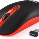 Leadsail Rechargeable Wireless Slim Cordless Mouse, 2.4G Portable Less Noise Optical Mouse with 5 Adjustable DPI Levels for Laptop, Desktop, MacBook