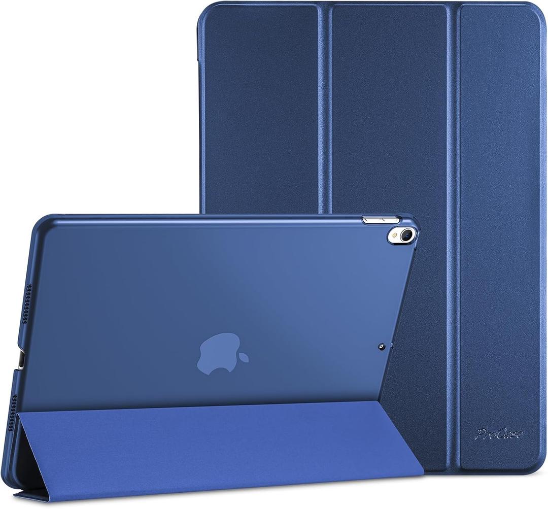 ProCase Smart Casefor 10.5 iPad Air 3rd Generation 2019 / iPad Pro 2017, Slim Stand Cover with Translucent Frosted Back for iPad Air 3 -Blue