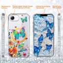 PIXIU Case for iPhone 16E Compatible with Magsafe, Laser Glossy Pattern, Cute Curly Wave Clear TPU Bumper Military Grade Drop tection Phone Cover for Women/Girls -Butterfly/Floral