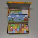 Mini Magnetic Blocks Tin,Road Trip Activities for Kids,Magnetic Tiles for Kids ages 4-8,35PCS Magnetic Building with Portable Iron Box, STEM airplane toys for toddlers 3-9,Boys Girls Travel Essentials