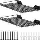 TORACK 2 Pack Wall Mounted Storage Shelves, 23.5" x 12" Wall Shelf for Garage, Closet, Laundry Room, Heavy Duty Garage Wall Shelving, Holds Up to 65 lbs(Black)