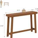 Bamboo Wood Entryway Table 47.2" Console Table, Narrow Sofa Table with Support Beam for Entrance, Hallway, Living Room, Bedroom, Foyer(Walnut), 47.24" x 31.5" x 11.81"