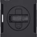 SaharaCase Protection Case for Apple iPad Air 10.9" (4th Generation 2020 and 5th Generation 2022) [Shockproof Bumper] Rugged Antislip Grip Slim Kickstand Hand Strap - Black