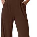 QINSEN Womens Casual Loose Overalls Jumpsuit Square Neck One Piece Sleeveless Wide Leg Rompers Outfits, Large