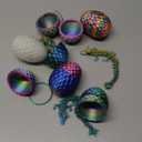 6PCS 3D Printed Dragon Eggs with Dragon Inside, Easter Basket Stuffers Mini Mystery Crystal Egg Fidget Toy, Surprise 3D Printed Animals Toy
