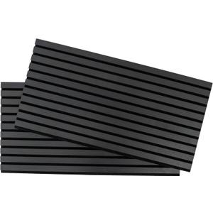 RIVERBANK Ashy Oak Wooden Slat Wall Panels, Made of Solid Wood, 2 Pcs in Size 47.24"x 23.62", Enhanced Acoustic & Sound Absorbing Design for Home & Office, Sustainable Recycled Felt (Ashy Oak)